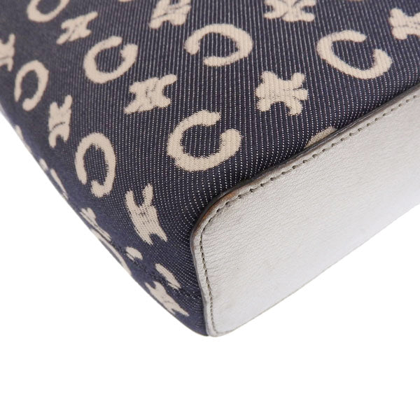 Celine Denim C Macadam Pattern Logo Top Handle Bag Indigo