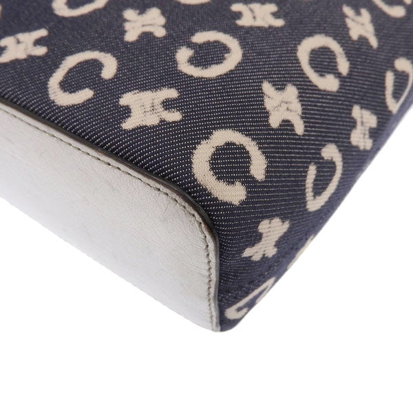 Celine Denim C Macadam Pattern Logo Top Handle Bag Indigo