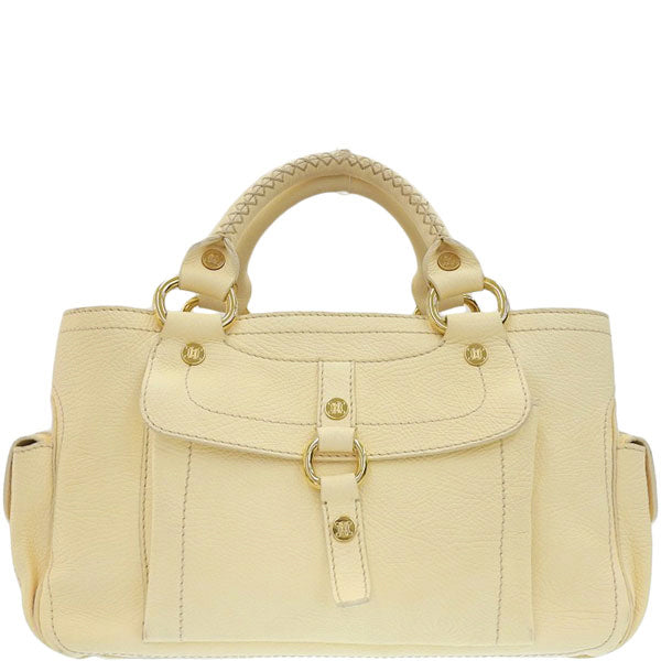 Celine Macadam Plate Top Handle Bag Ivory