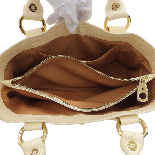Celine Macadam Plate Top Handle Bag Ivory