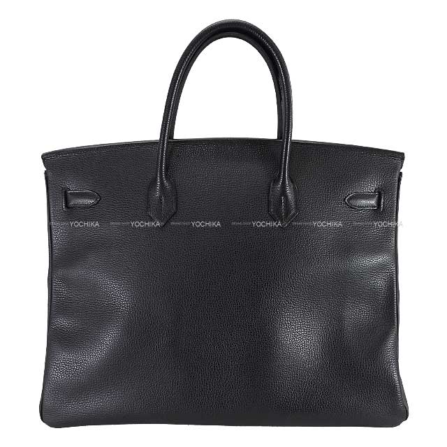 HERMES Handbag Birkin40 Noir (Black) Ardennes Silver HW Stamp □K