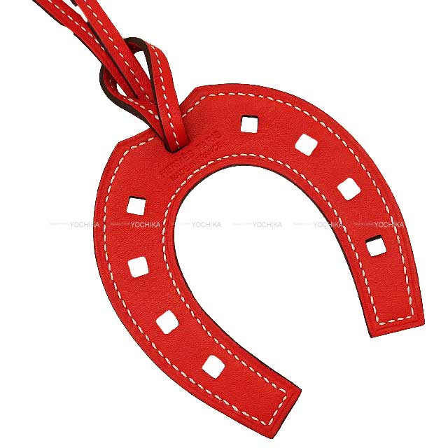 HERMES bag charm Paddock Rouge Tomate Veau Swift