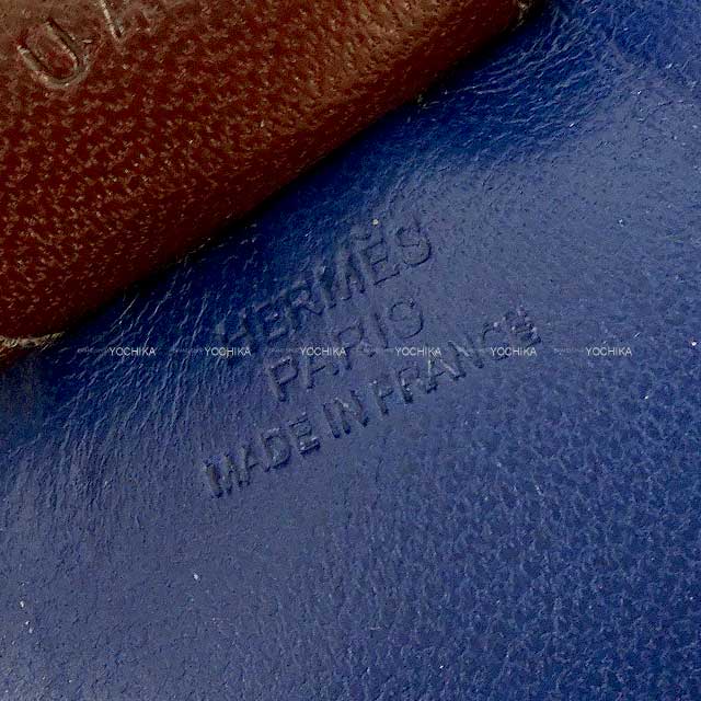 HERMES bag charm Rodeo MM Bleu Saphir/Mauve sylvestre/Rouge Sellier Agneau Milo/Veau Swift Stamp