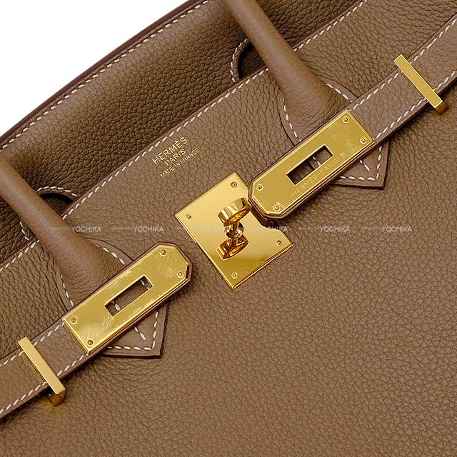 HERMES Handbag Birkin30 Etoupe Veau Togo Gold HW Stamp