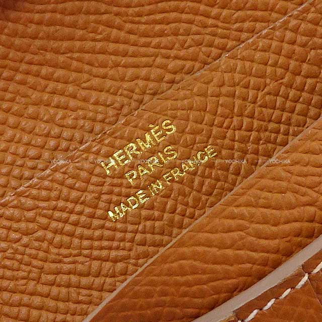 HERMES Bi-fold wallet Bearn Compact Verso Craie/Gold Veau Epsom Gold HW Stamp