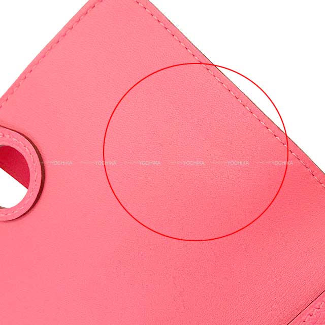 HERMES Bi-fold wallet Dogon Compact Rose Azalee Evercolor Silver HW Stamp