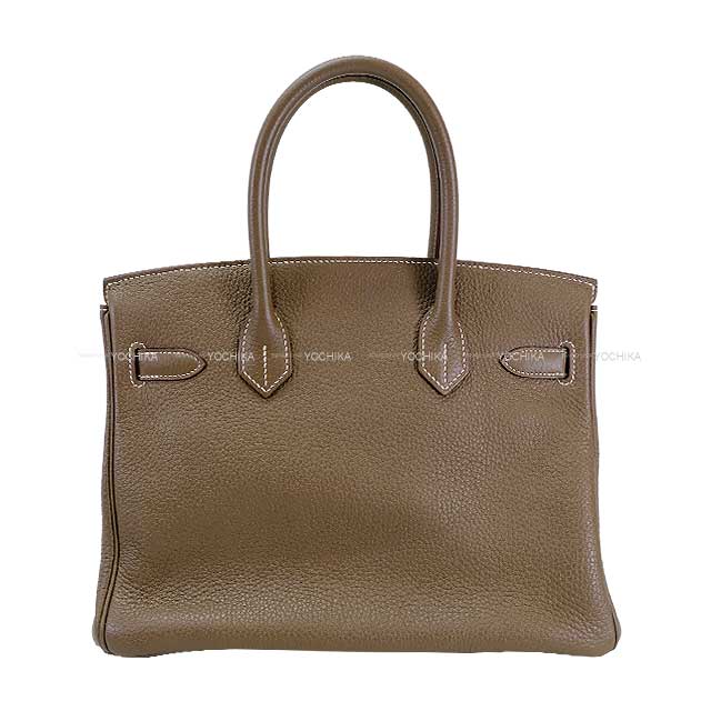 HERMES Handbag Birkin30 Etoupe Taurillon Clemence Silver HW Stamp