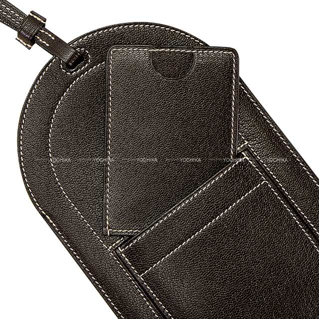 HERMES Carrying case In The Loop Phone To Go GM Ebene Chevre Myzore Stamp