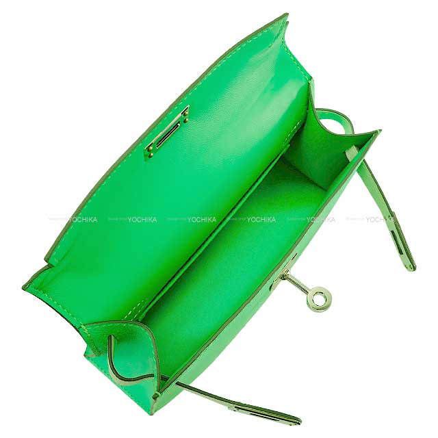 HERMES Shoulder bag Kelly mini 2 Kelly20 Tricolore Vert comics/Vert Fizz/Gris Perle Veau Epsom Silver HW Stamp