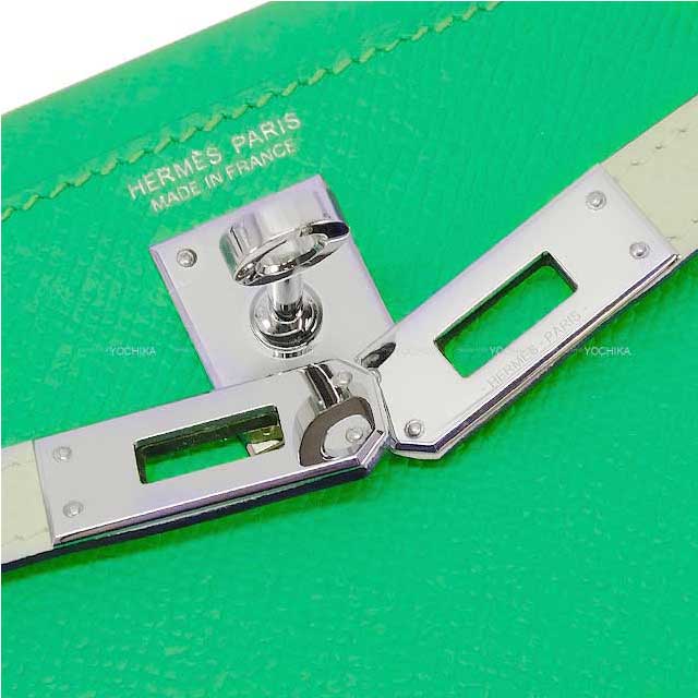 HERMES Shoulder bag Kelly mini 2 Kelly20 Tricolore Vert comics/Vert Fizz/Gris Perle Veau Epsom Silver HW Stamp