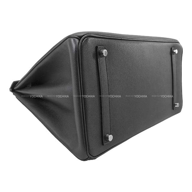 HERMES Handbag Birkin35 Noir (Black) Veau Epsom Silver HW Stamp □P