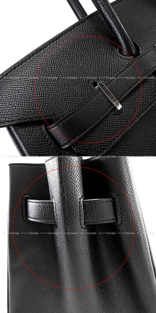 HERMES Handbag Birkin35 Noir (Black) Veau Epsom Silver HW Stamp □P