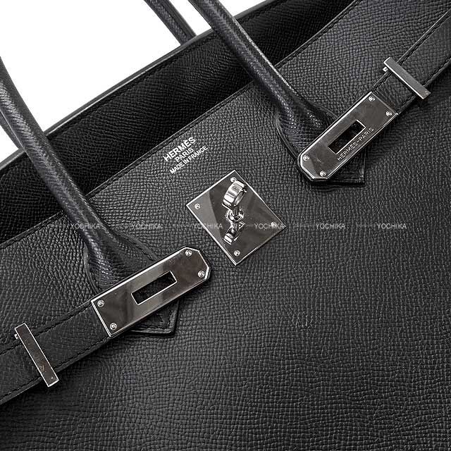HERMES Handbag Birkin35 Noir (Black) Veau Epsom Silver HW Stamp □P