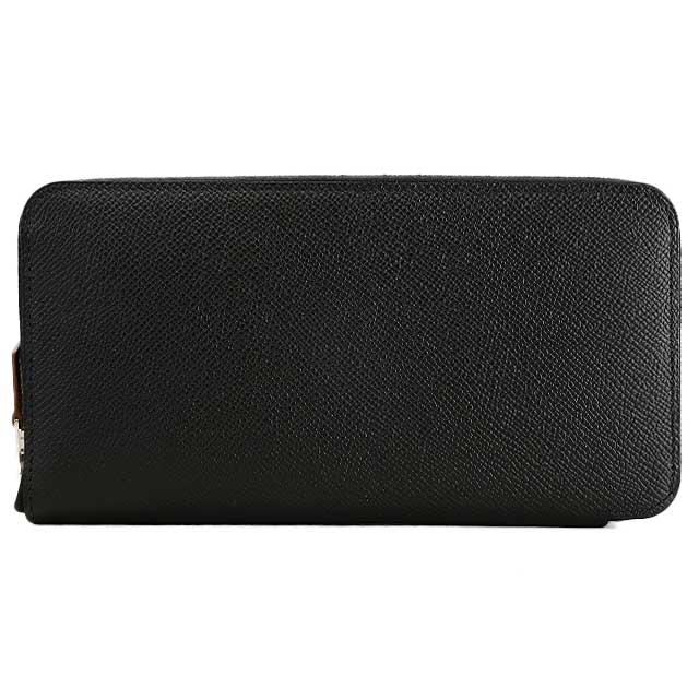 HERMES long wallet Azap Silk in EN LIBERTE! Noir (Black)/Cassis Veau Epsom/Veau Barenia/Silk100% Silver HW Stamp