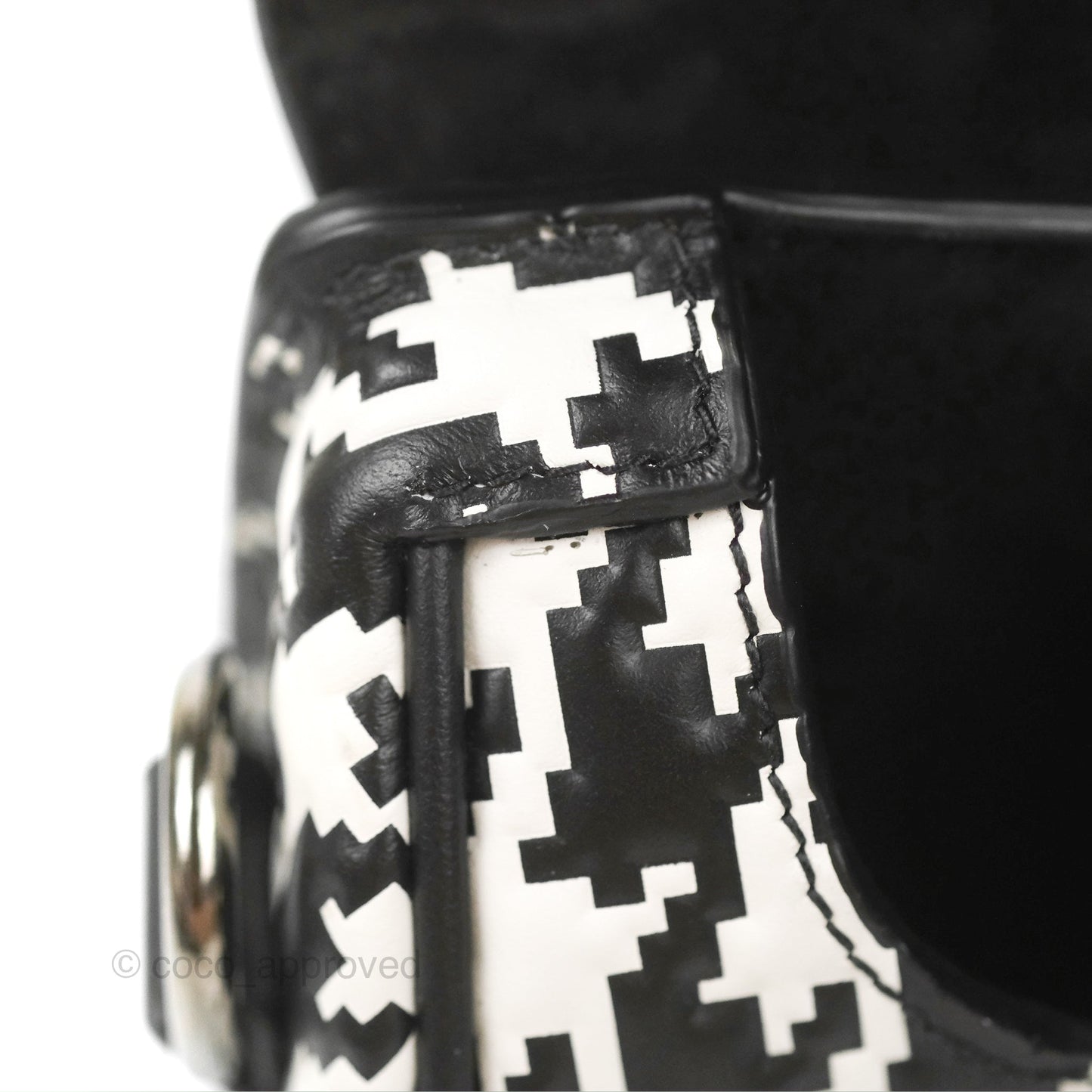 Christian Dior Bobby East-West Bag Black And White Houndstooth Embossed Calfskin
