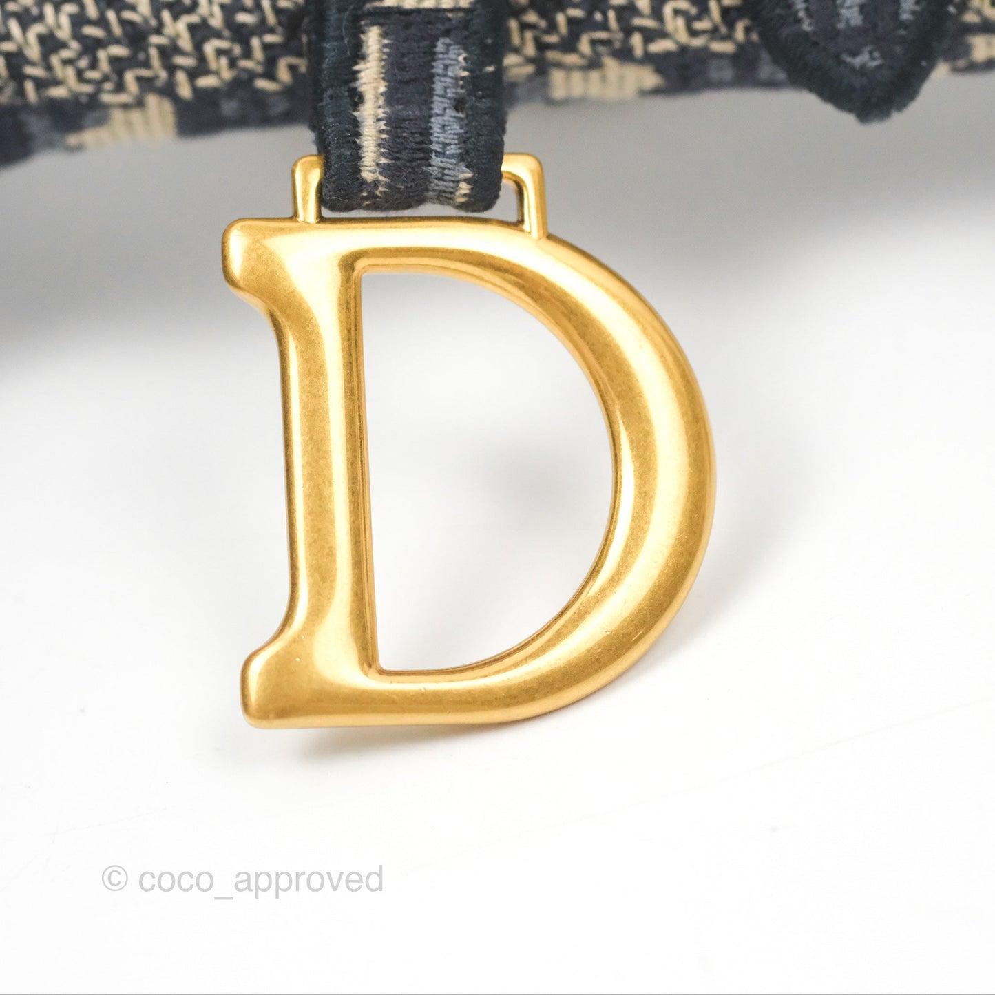 Christian Dior Navy Oblique Slim Saddle Pouch