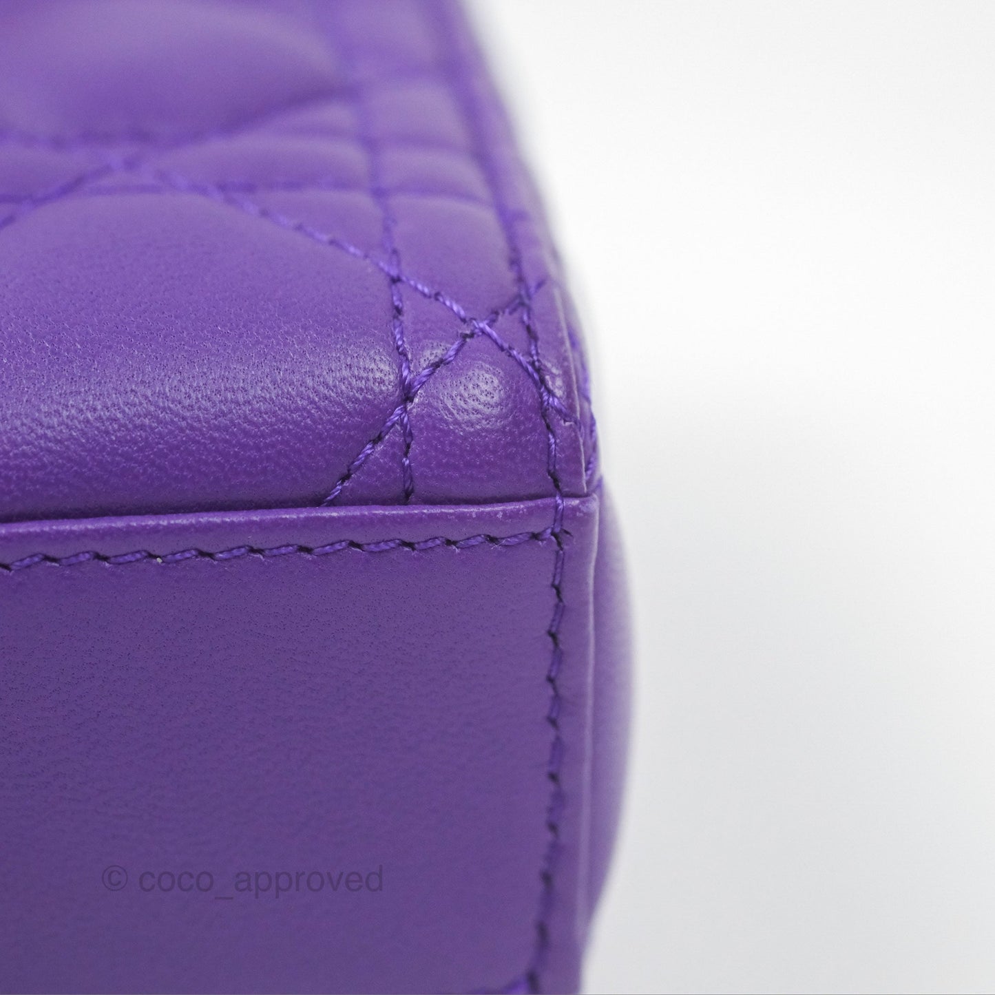 Dior Small Lady D-Joy Bag Purple Lambskin Cannage Gold Hardware