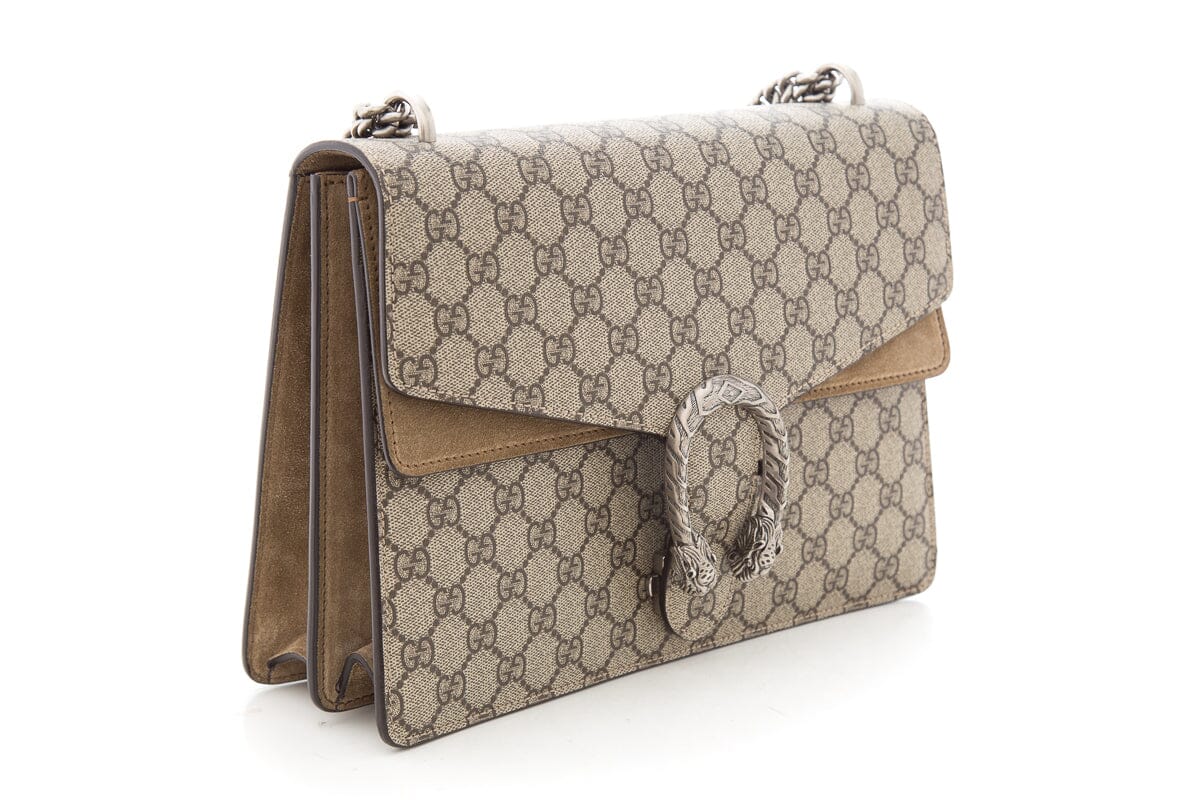 Gucci Dionysus Beige & Ebony GG Monogram Medium Handbag