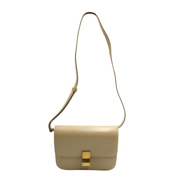 Celine Beige Medium Classic Box Crossbody Bag