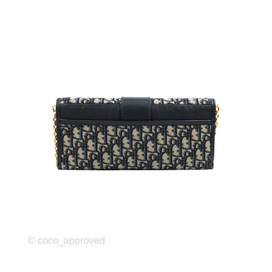 Dior 30 Montaigne Clutch Navy Oblique Canvas