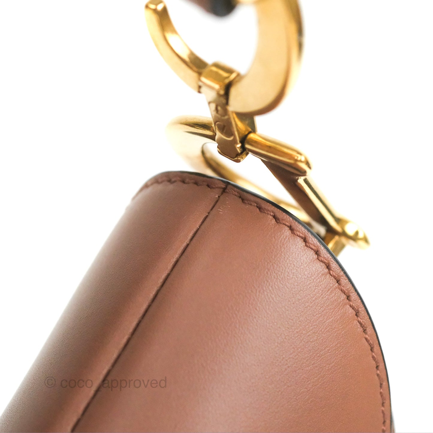 Christian Dior Mini Saddle Bag Rose Taupe Grained Calfskin Gold Hardware