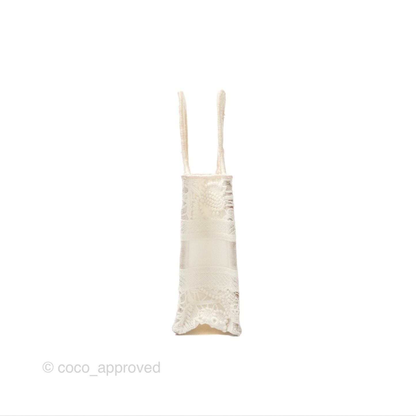 Dior Mini Book Tote Natural Macramé-Effect Embroidery