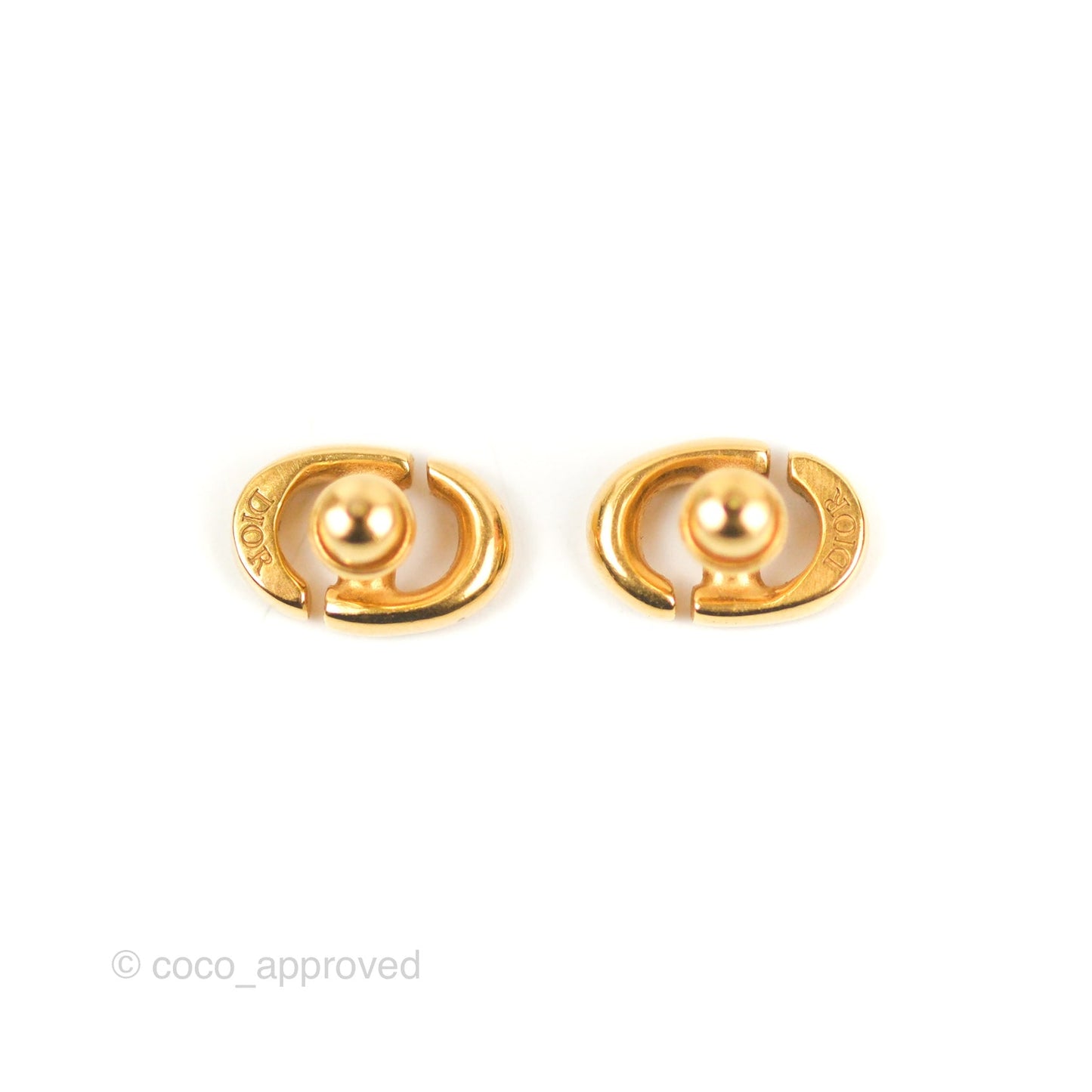 Dior CD Earrings Gold Tone