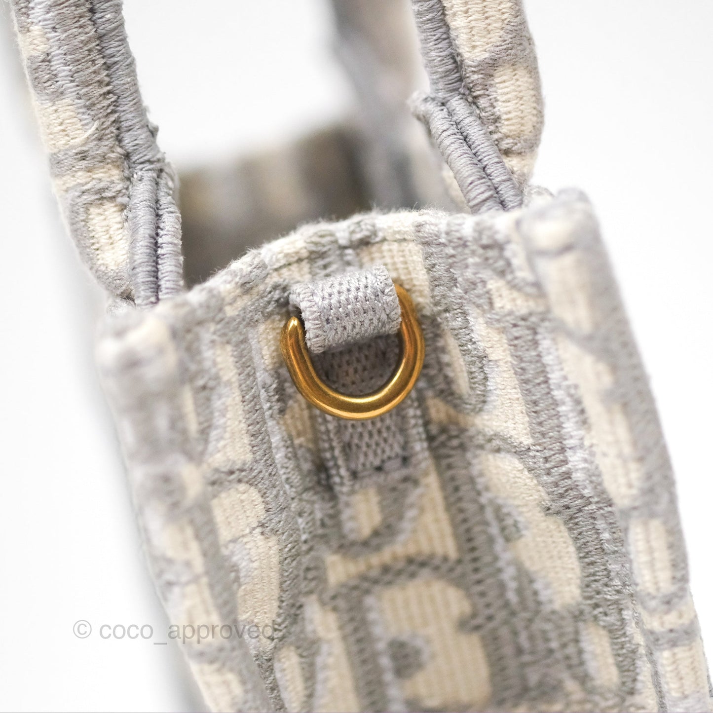 Dior Mini Vertical Gray Oblique Embroidery Book Tote