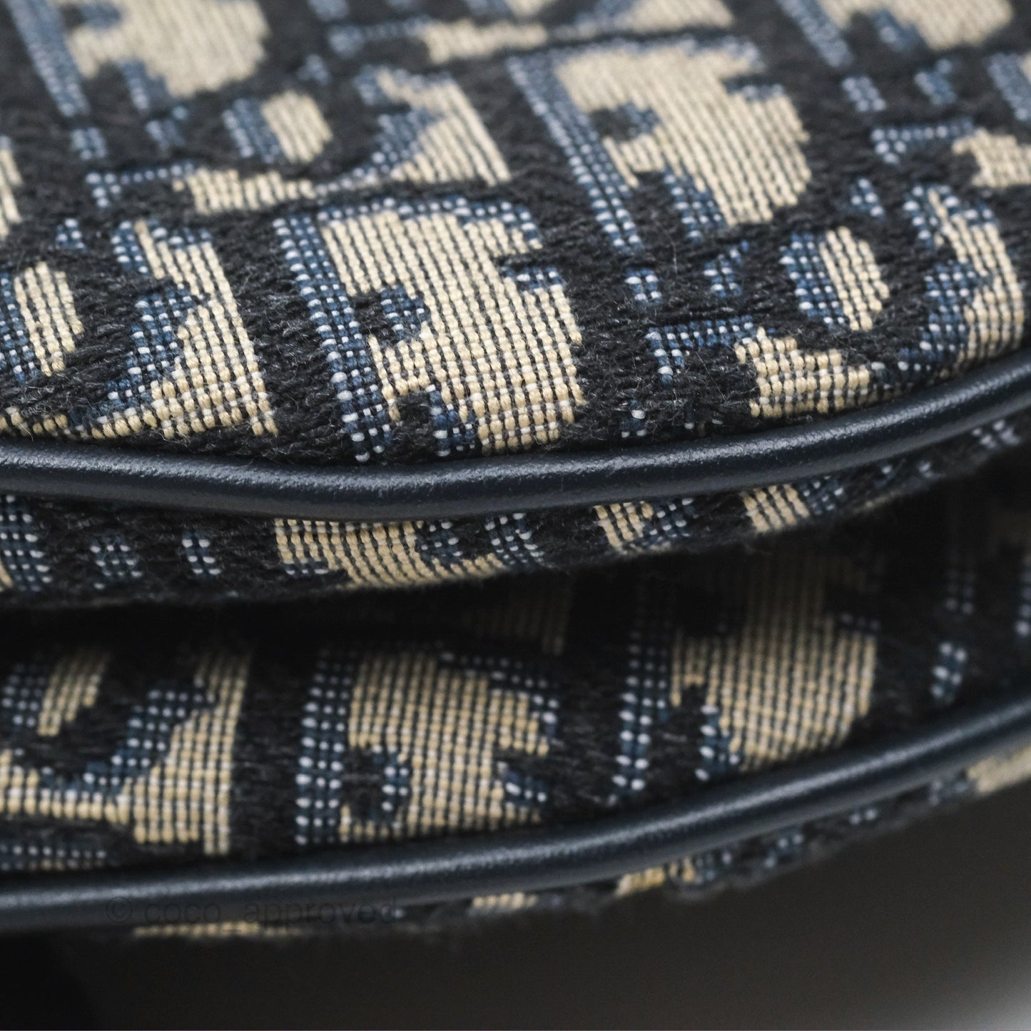 Christian Dior Mini Saddle Bag Blue Oblique Jacquard Gold Hardware