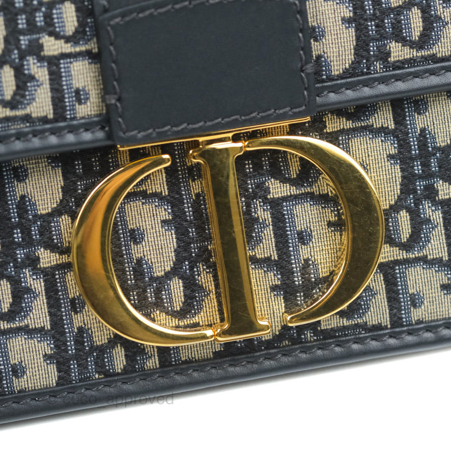 Dior 30 Montaigne Bag Blue Dior Oblique Jacquard