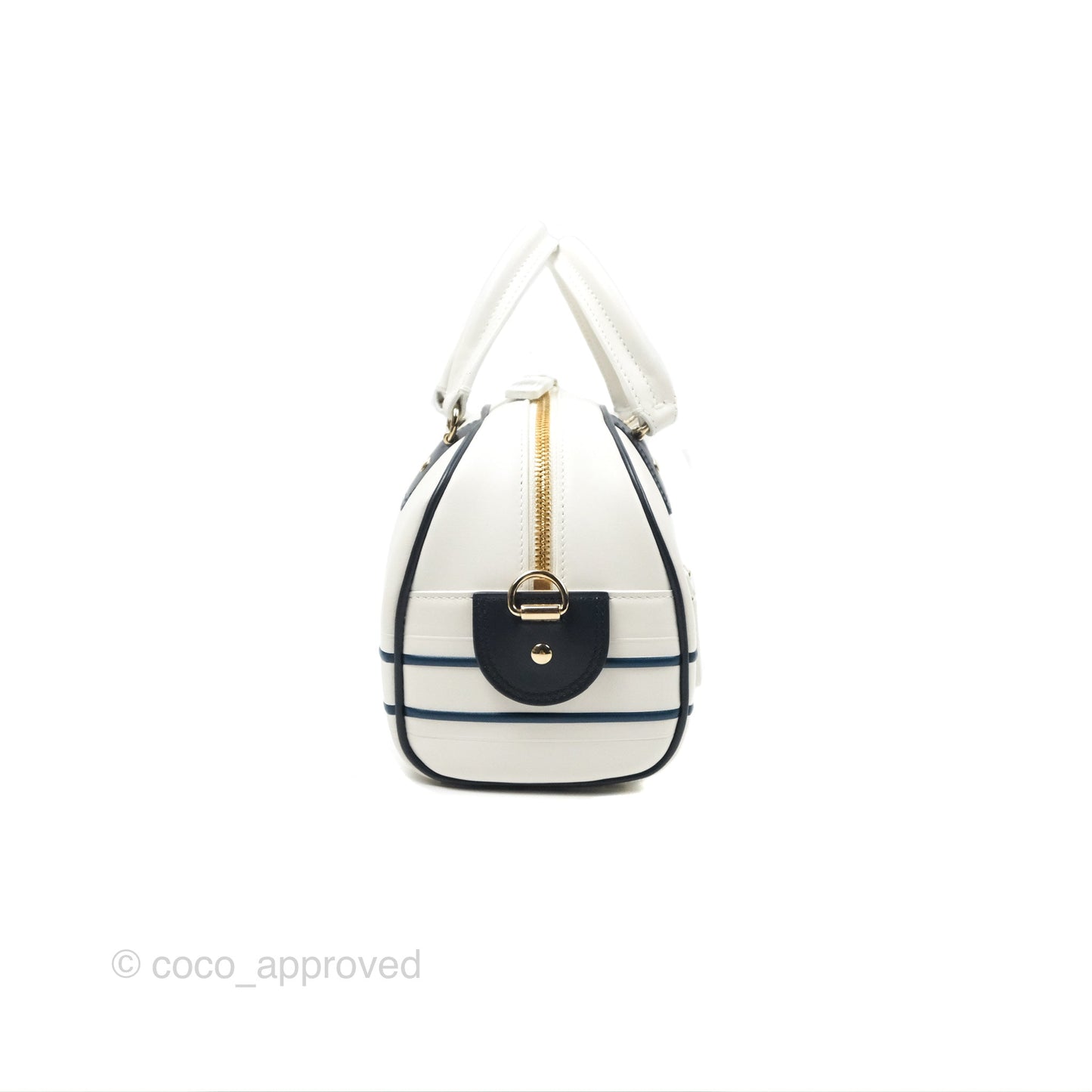 Dior Small Dior Vibe Zip Bowling Bag White Navy