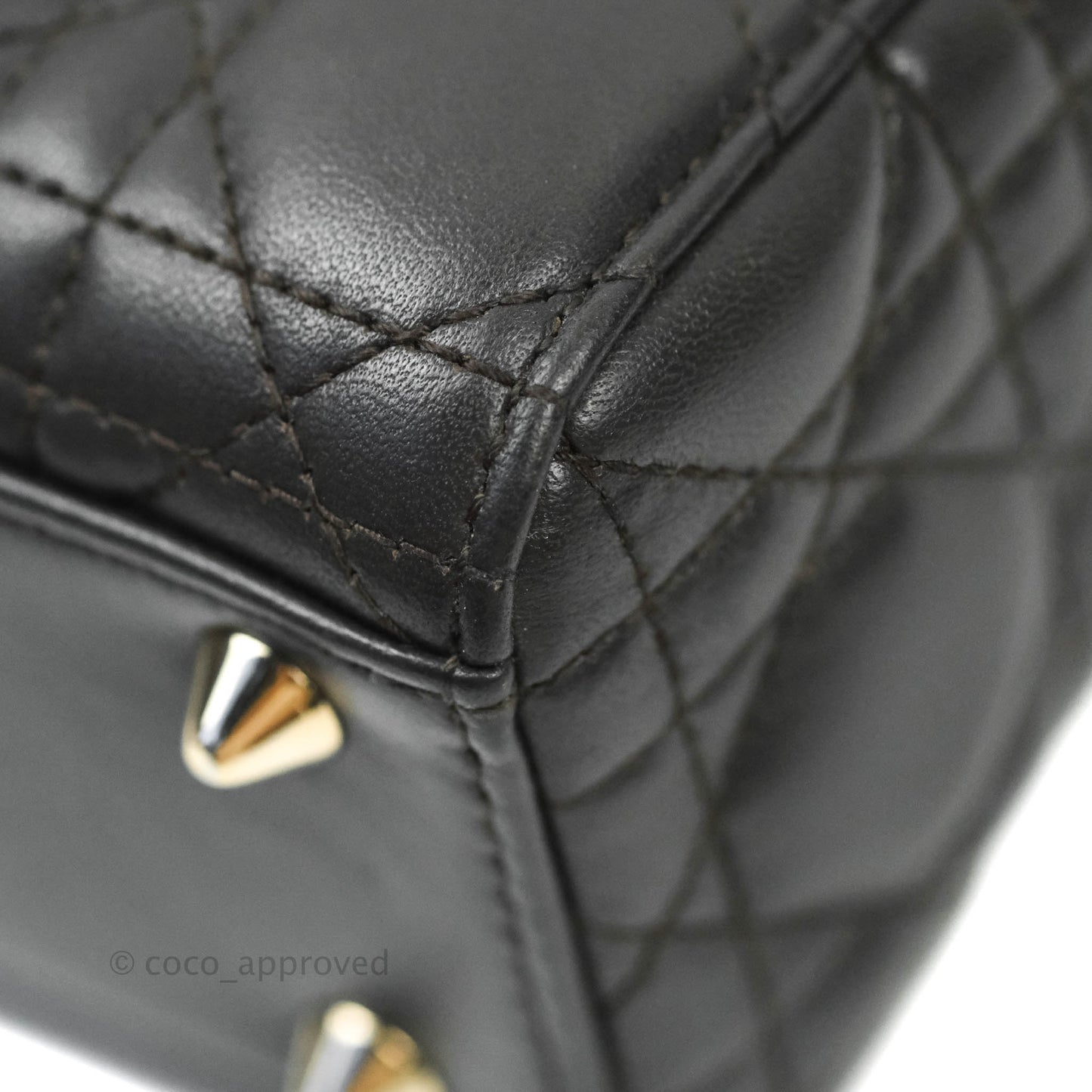 Christian Dior Lambskin My ABCDior Lady Dior Dark Grey Gold Hardware