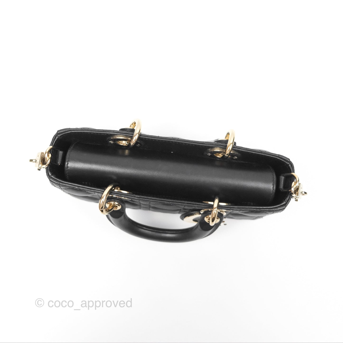 Dior Small Lady D-Joy Bag Black Lambskin Cannage Gold Hardware