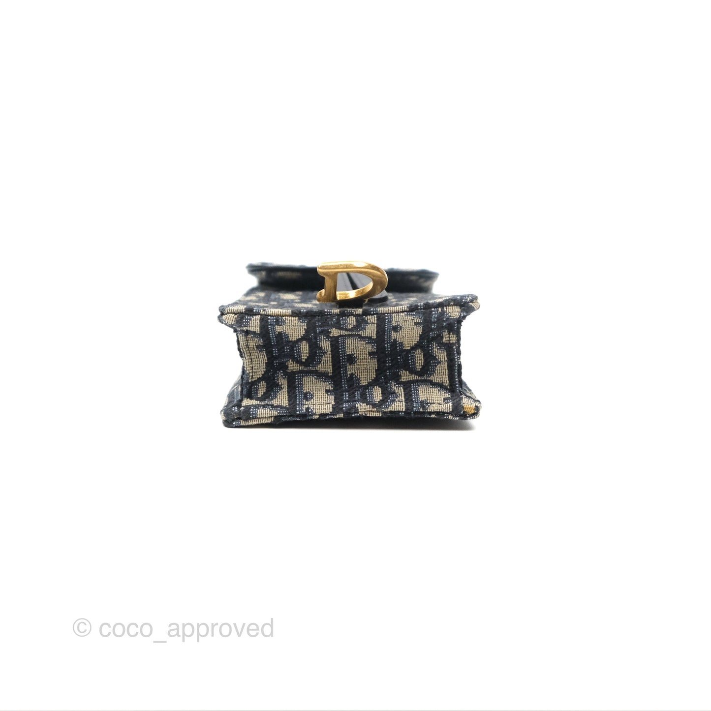 Dior Vertical Saddle Phone Holder Navy Oblique Canvas