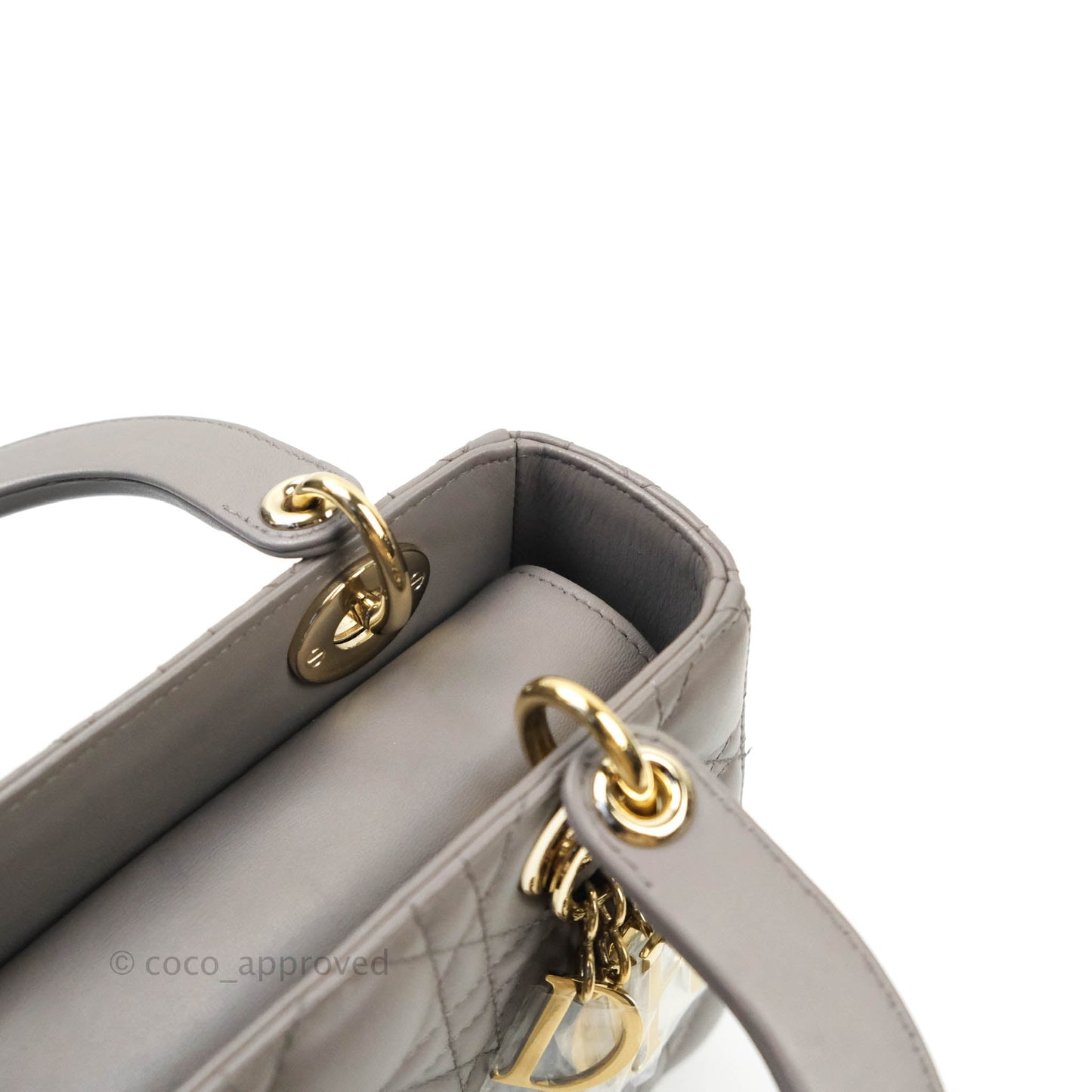 Christian Dior Lambskin My ABCDior Lady Dior Grey Gold Hardware