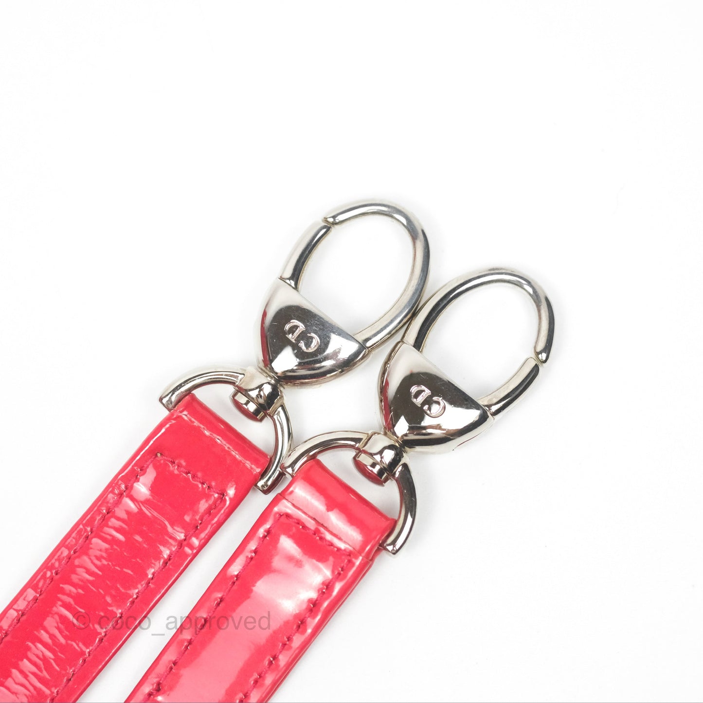 Christian Dior Medium Lady Dior Red Patent Silver Hardware