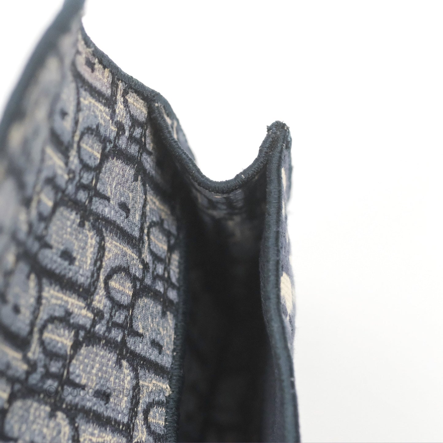 Christian Dior Navy Oblique Slim Saddle Pouch