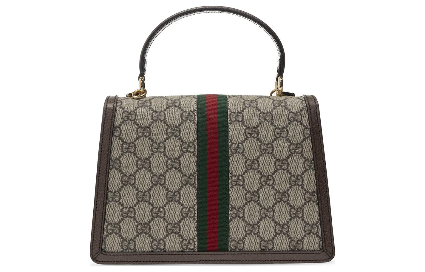 (WMNS) GUCCI Canvas Ophidia Series GG Single-Shoulder Bag Small Creamy/Brown 651055-96IWX-8745