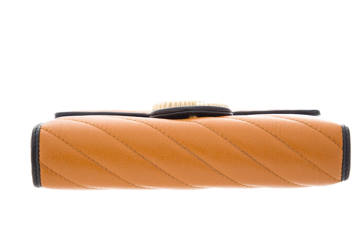 Gucci Brown Marmont Cross-Body Wallet on Chain
