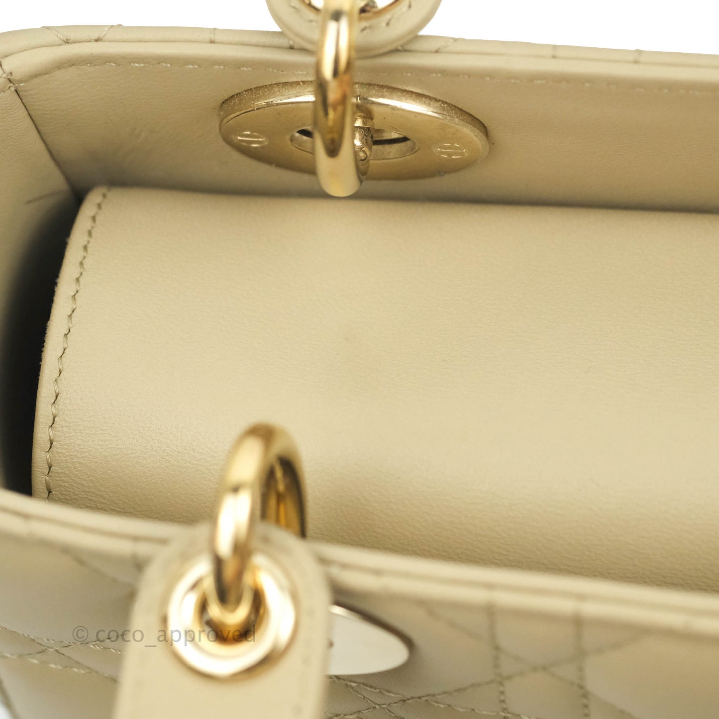 Christian Dior Lambskin My ABCDior Lady Dior Matte Beige Gold Hardware