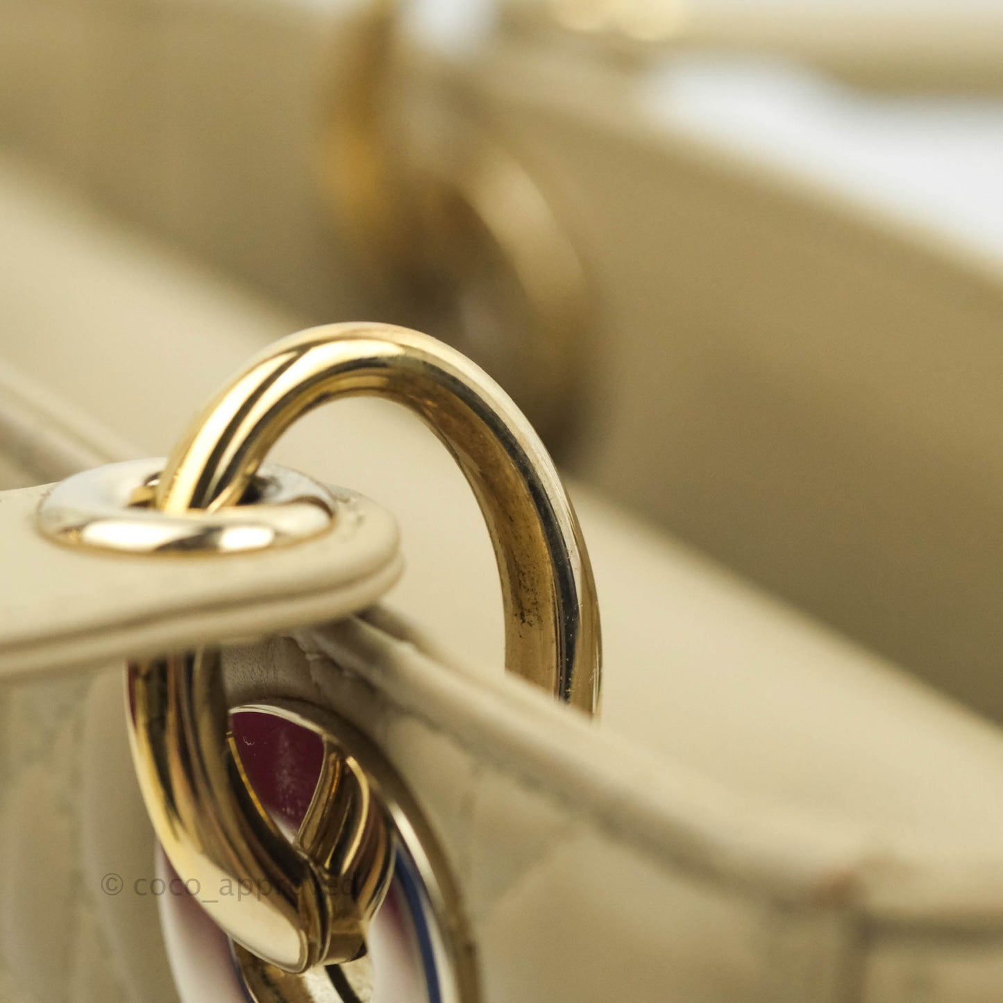 Christian Dior Lambskin My ABCDior Lady Dior Matte Beige Gold Hardware