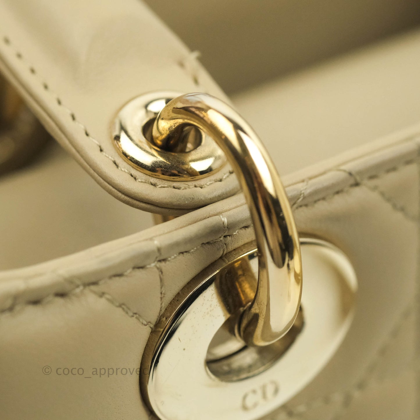 Christian Dior Lambskin My ABCDior Lady Dior Matte Beige Gold Hardware