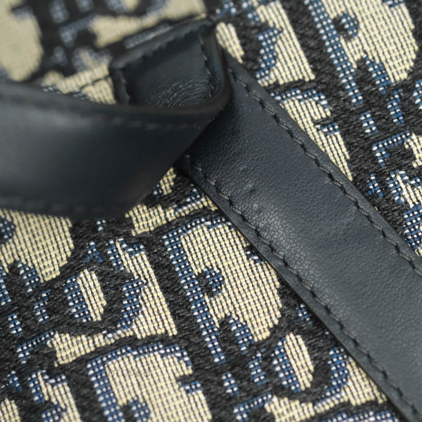 Christian Dior Blue Oblique Jacquard Saddle Belt Bag