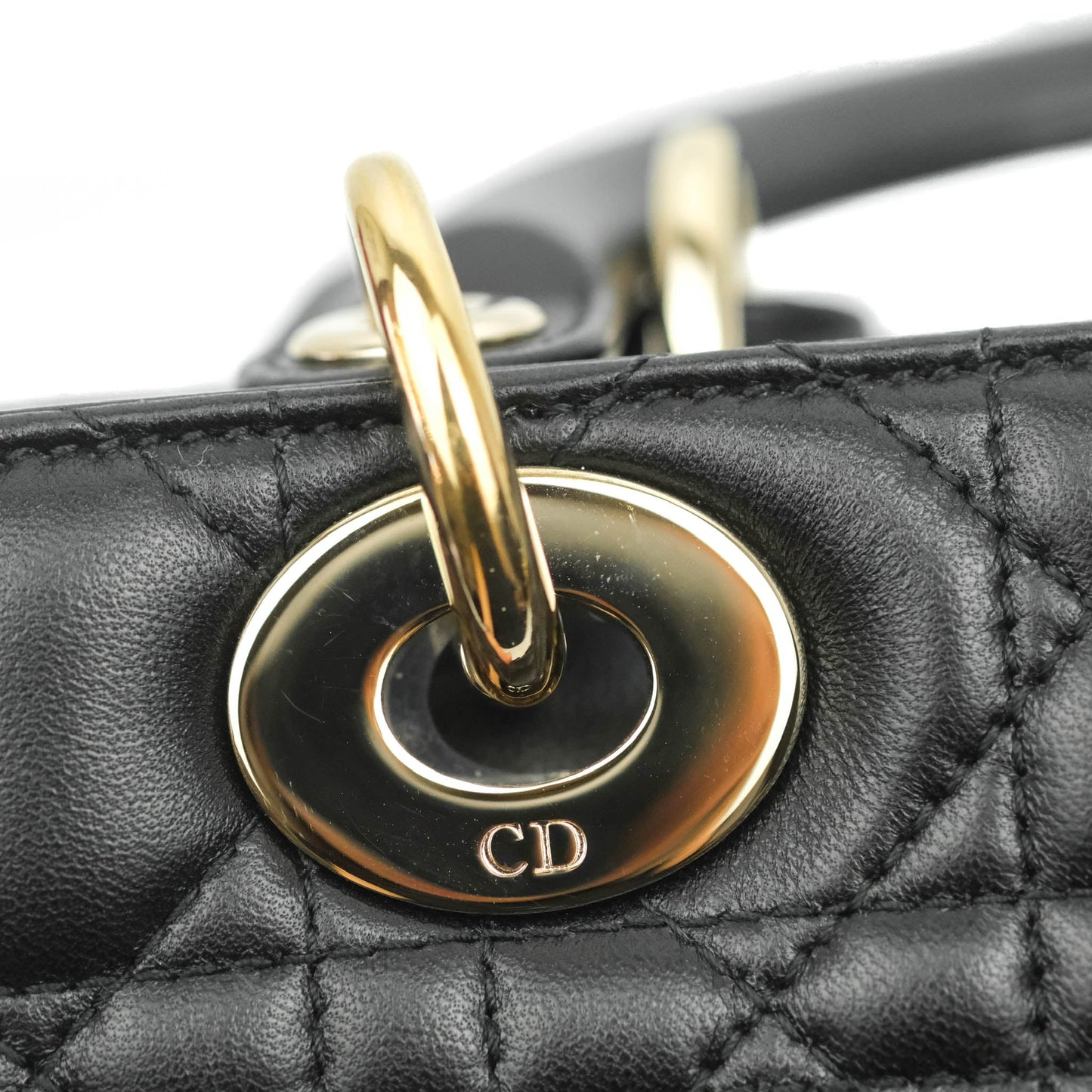 Christian Dior Lambskin My ABCDior Lady Dior Black Gold Hardware