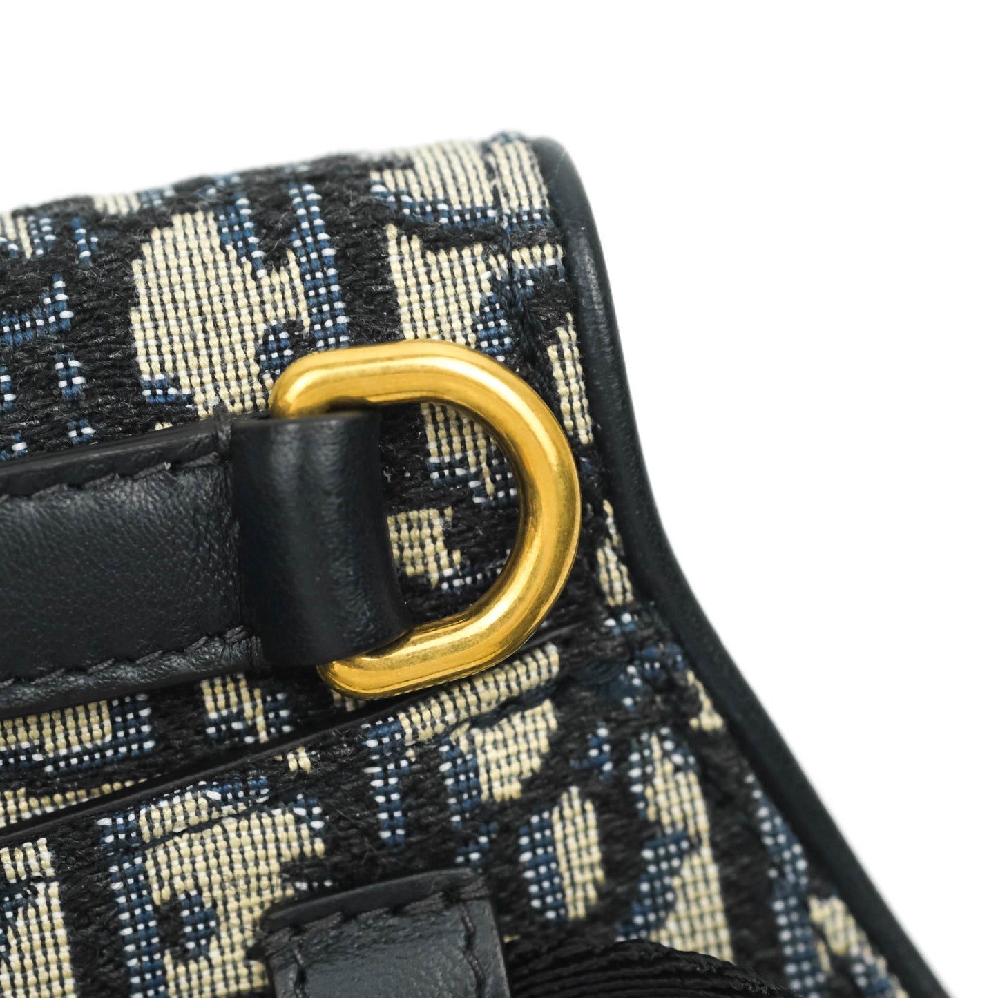 Christian Dior Blue Oblique Jacquard Saddle Belt Bag