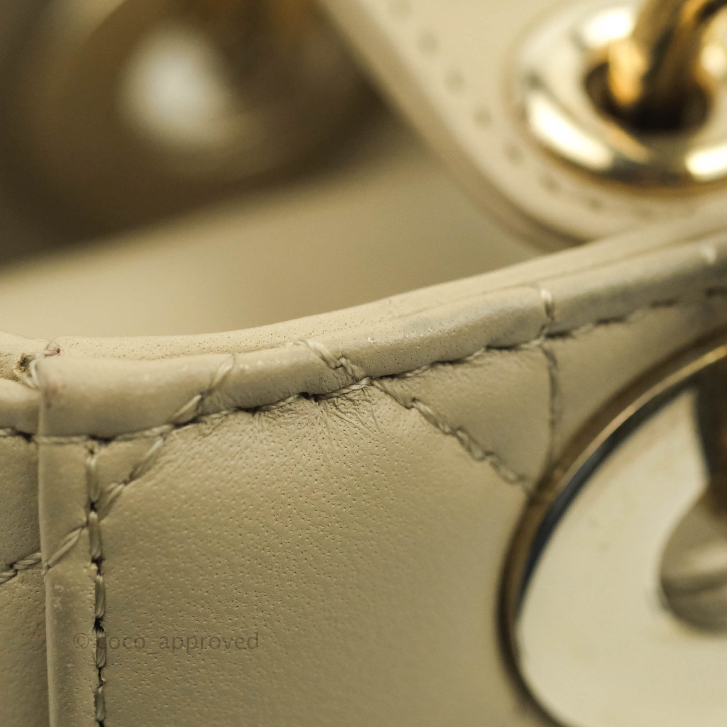 Christian Dior Lambskin My ABCDior Lady Dior Matte Beige Gold Hardware