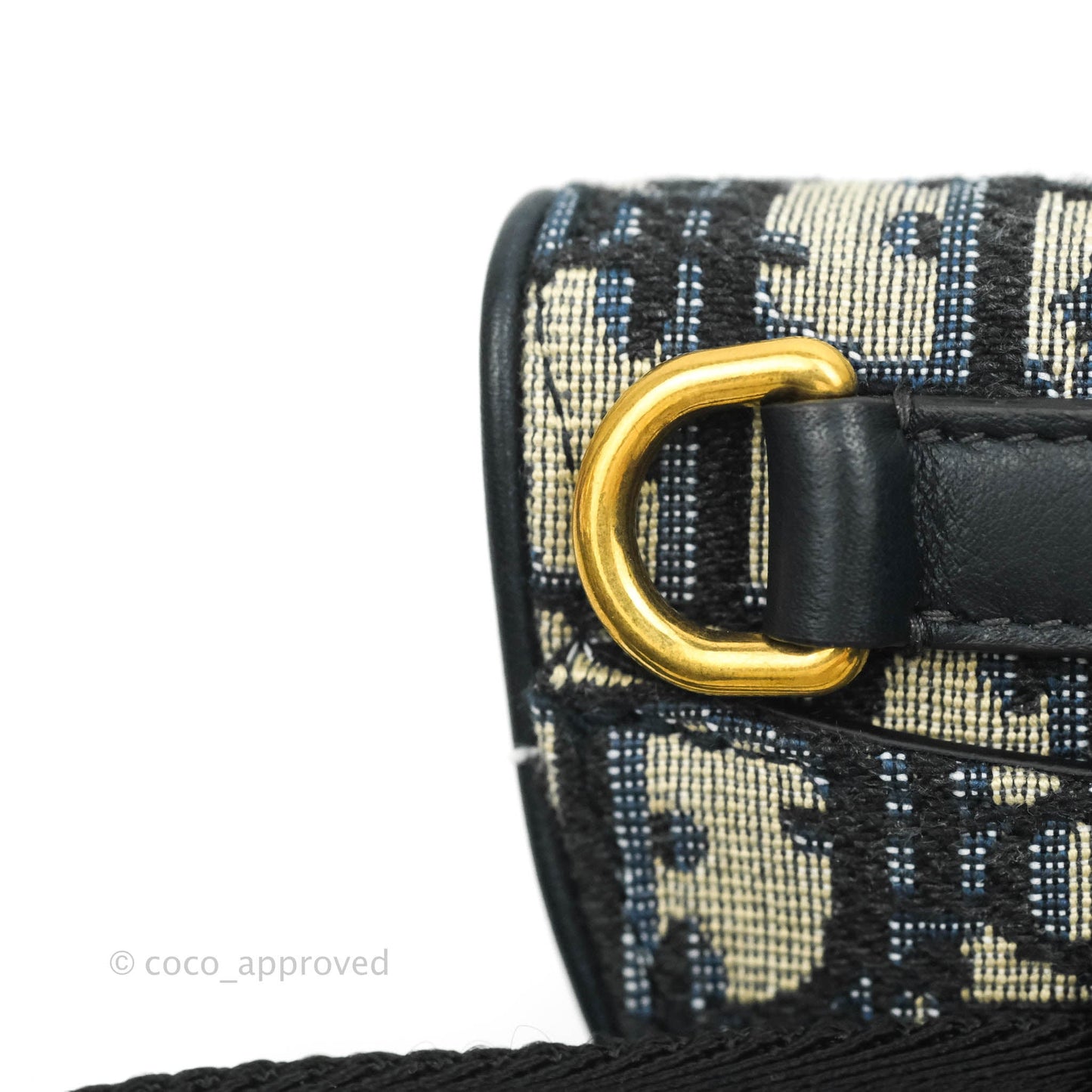 Christian Dior Blue Oblique Jacquard Saddle Belt Bag