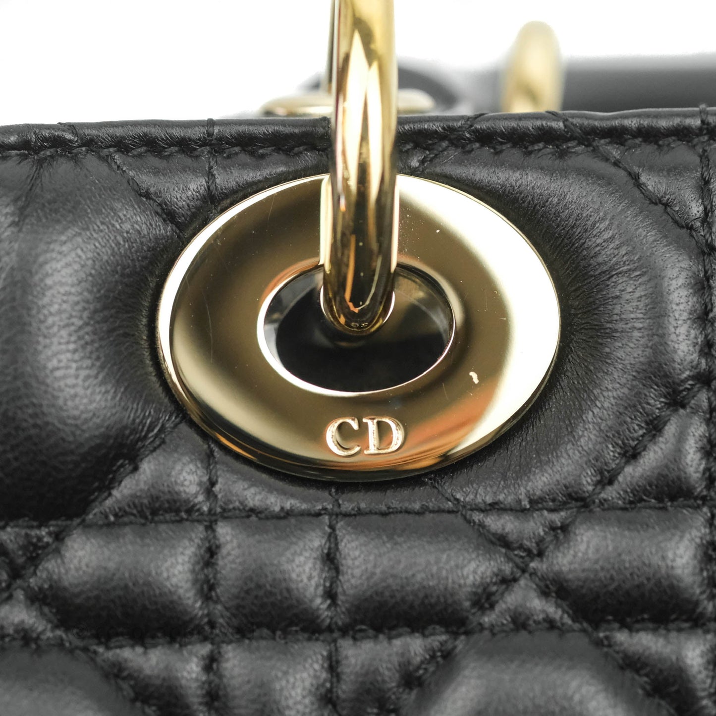 Christian Dior Lambskin My ABCDior Lady Dior Black Gold Hardware