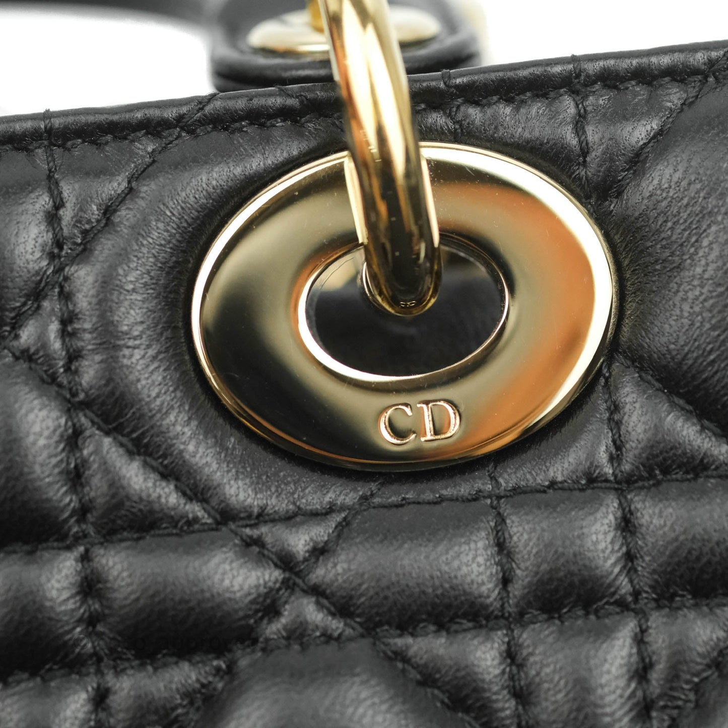 Christian Dior Lambskin My ABCDior Lady Dior Black Gold Hardware
