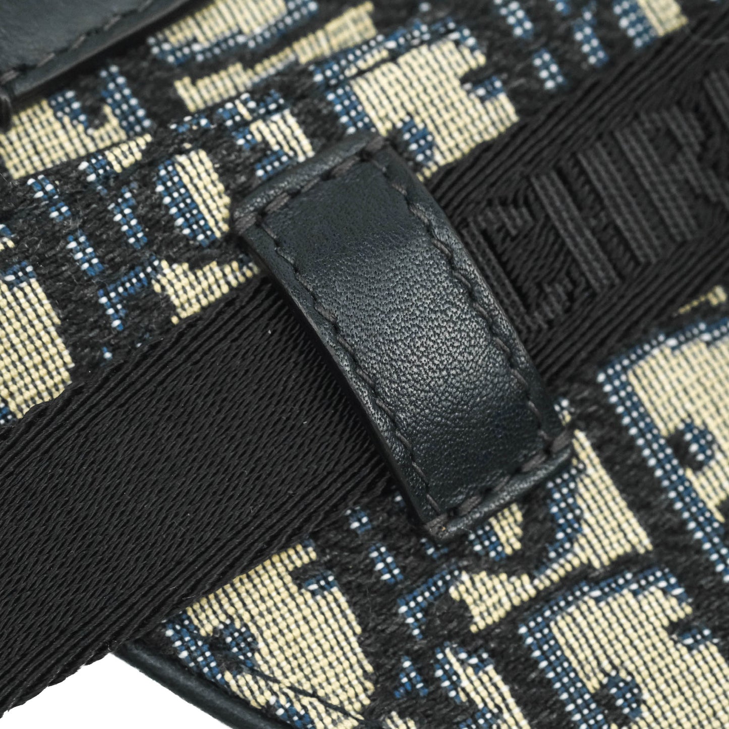 Christian Dior Blue Oblique Jacquard Saddle Belt Bag